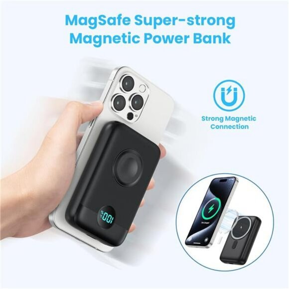 Magnetic Wireless Power Bank 10800mAh Fast Charger for iPhone Apple Watch - Picture 3 of 8